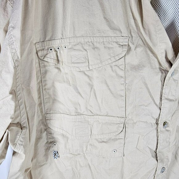 Columbia Bahama II Vented Fishing Shirt Mens Size 4X Beige Button Up - Picture 6 of 11